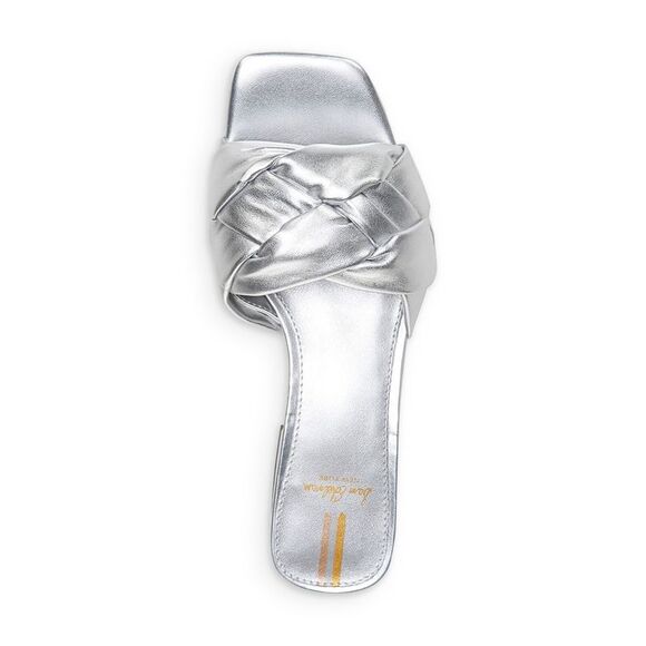 NWT SAM EDELMAN Womens Silver Dawson Slip On Leather Slide Sandals 9.5 M - Picture 3 of 5